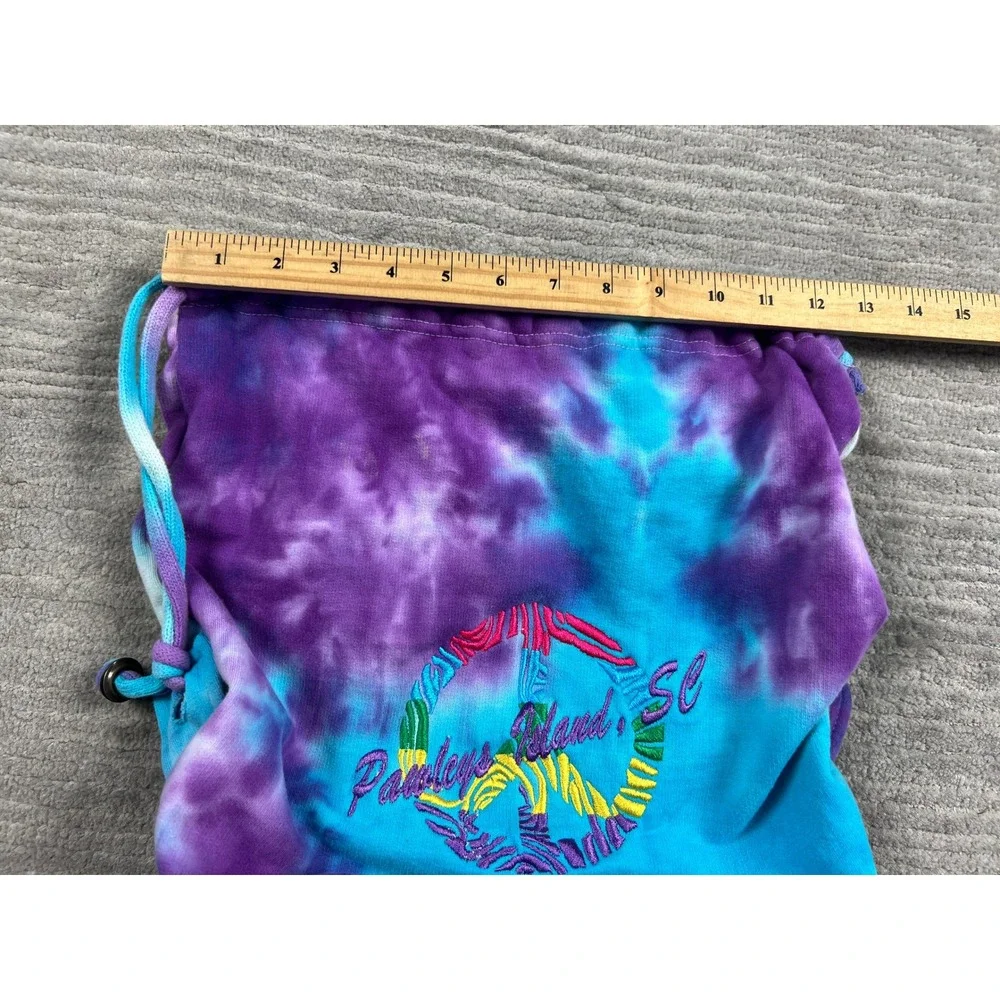 Unbranded Drawstring Backpack Unisex OS Purple Tie Dye Peace Sign Pawleys Island